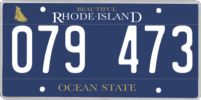 RI license plate 079473