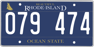 RI license plate 079474