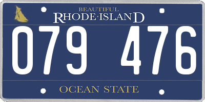 RI license plate 079476