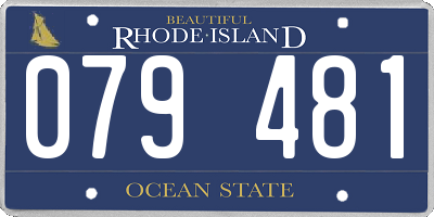 RI license plate 079481