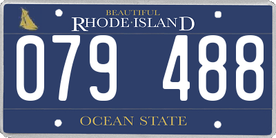 RI license plate 079488