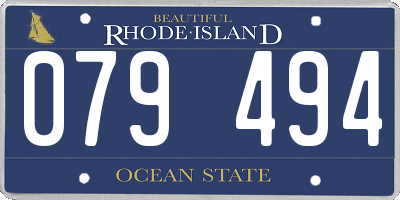 RI license plate 079494