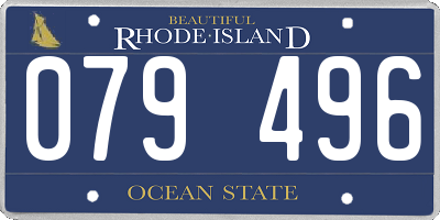 RI license plate 079496