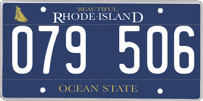 RI license plate 079506