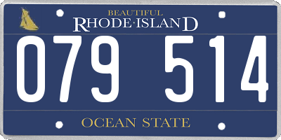 RI license plate 079514