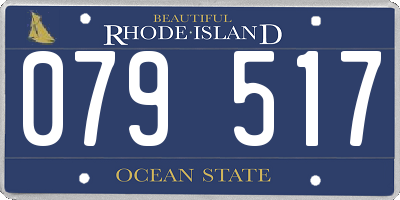 RI license plate 079517