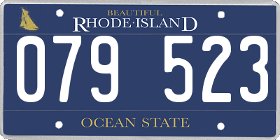 RI license plate 079523