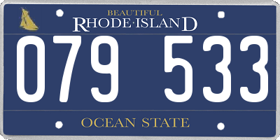 RI license plate 079533