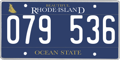 RI license plate 079536