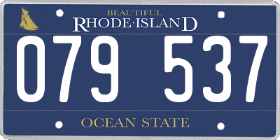RI license plate 079537
