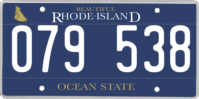 RI license plate 079538