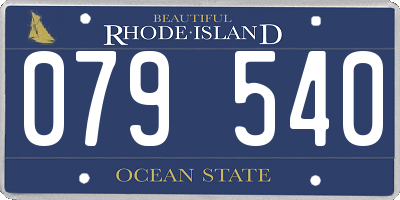 RI license plate 079540