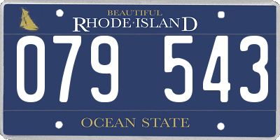 RI license plate 079543