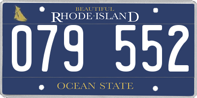 RI license plate 079552