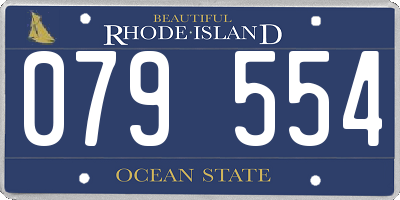 RI license plate 079554
