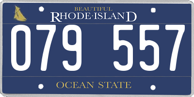 RI license plate 079557