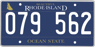 RI license plate 079562