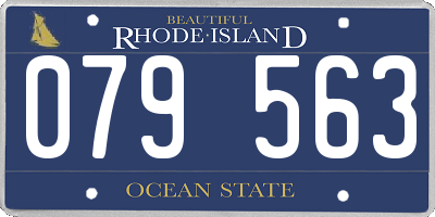 RI license plate 079563