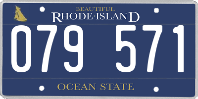 RI license plate 079571