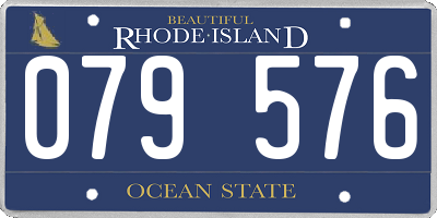 RI license plate 079576