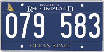 RI license plate 079583