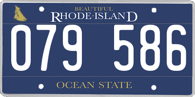 RI license plate 079586