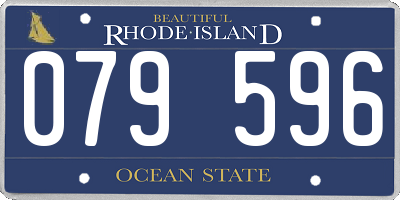 RI license plate 079596