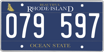 RI license plate 079597