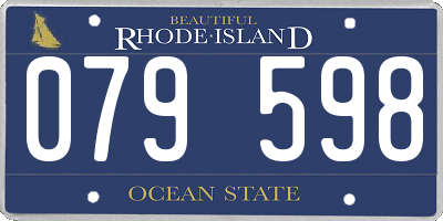 RI license plate 079598