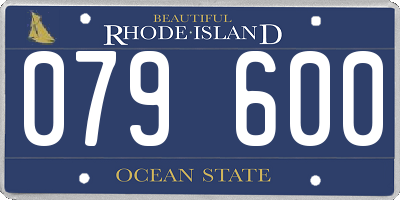 RI license plate 079600
