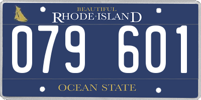 RI license plate 079601