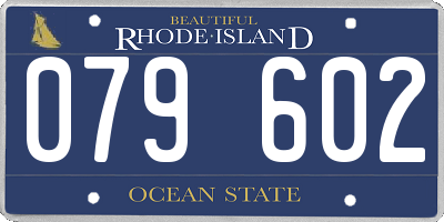 RI license plate 079602