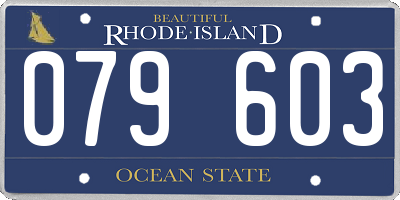 RI license plate 079603