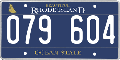 RI license plate 079604