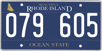 RI license plate 079605