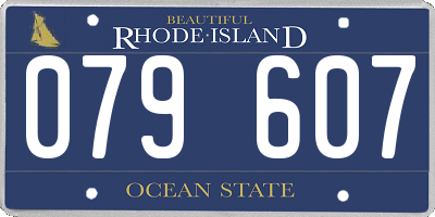 RI license plate 079607