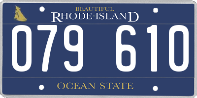 RI license plate 079610