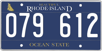 RI license plate 079612
