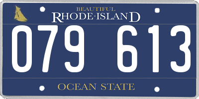 RI license plate 079613