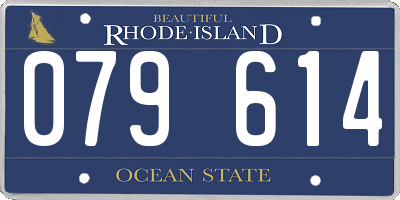 RI license plate 079614