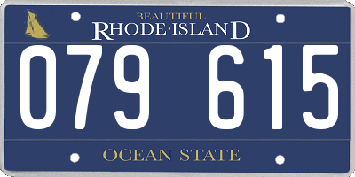 RI license plate 079615