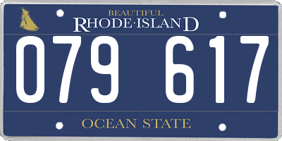 RI license plate 079617