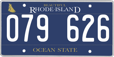 RI license plate 079626