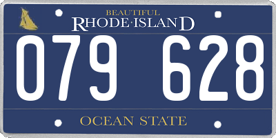 RI license plate 079628