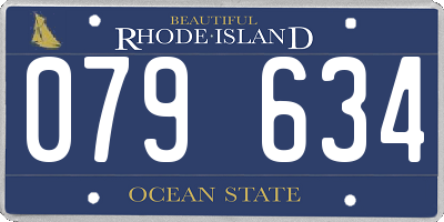 RI license plate 079634
