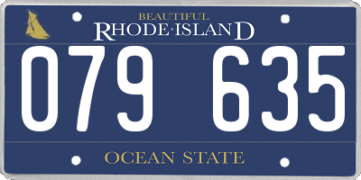 RI license plate 079635
