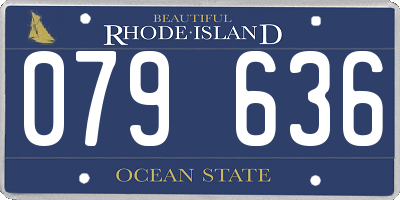 RI license plate 079636