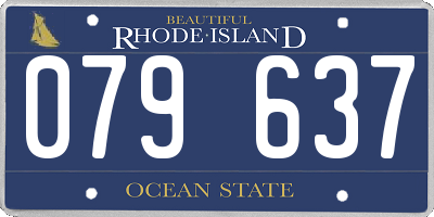RI license plate 079637