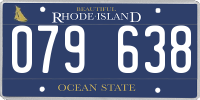 RI license plate 079638