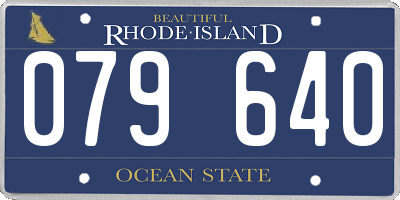 RI license plate 079640